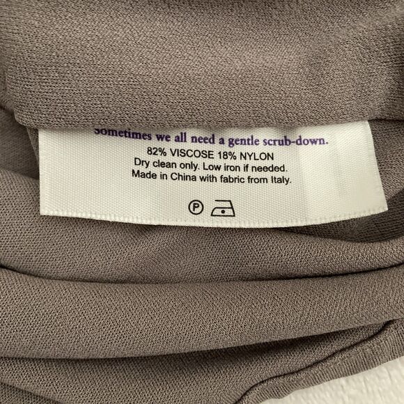 MM Lafleur Deneuve Surplice Faux Wrap Top MEDIUM Taupe Crepe Capsule Wardrobe - Picture 5 of 11